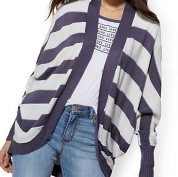 Metallic Stripe Cocoon Cardigan - Picture 3 of 5